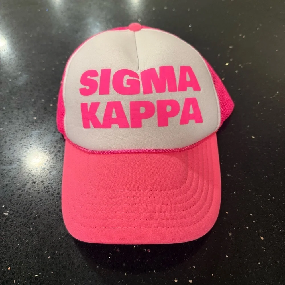 Pink and White Sigma Kappa Hat